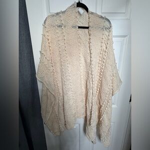 Cozy Open-Front Knit Cardigan kimono/Sweater - Cream